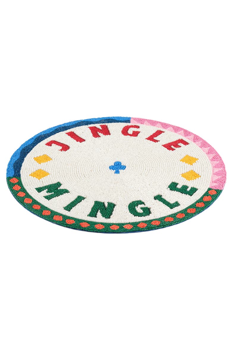 Dadri Beadded Placemat Jingle 14 In, Alternate, color, White