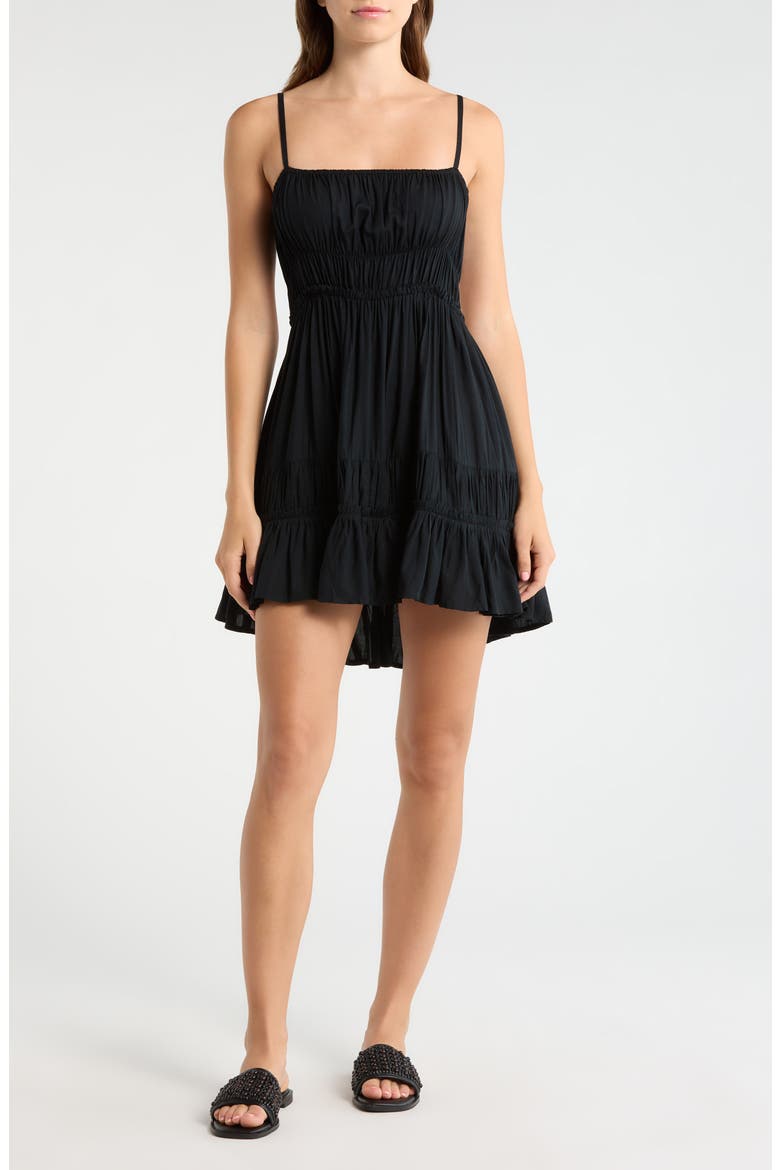 Ruffle Cover-Up Sundress, Main, color, BLACK
