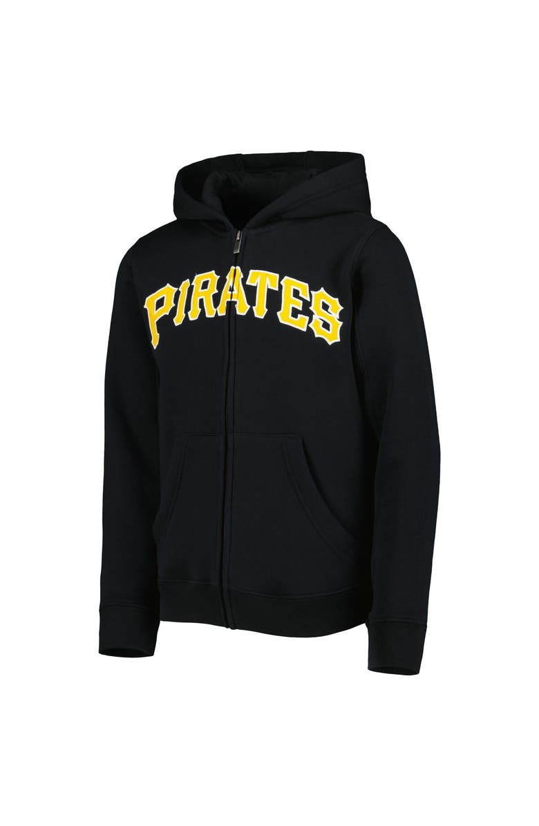 Outerstuff Youth Black Pittsburgh Pirates Wordmark Full-Zip Fleece Hoodie, Alternate, color, Black