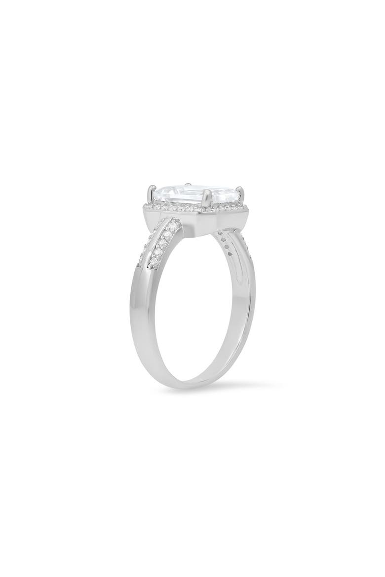 Sterling Silver Emerald Cut CZ Ring, Alternate, color, SILVER