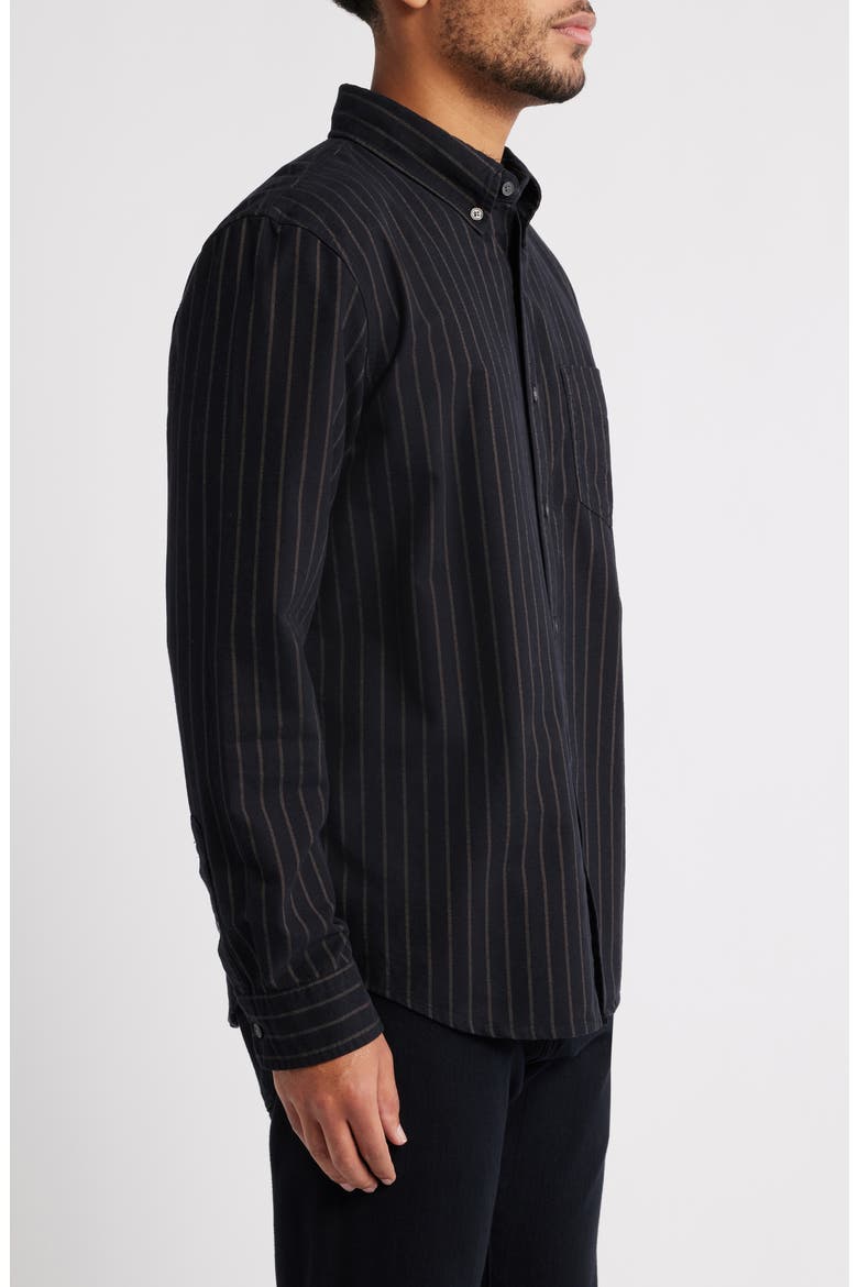 black pinstripe dress shirt Indochino Men's Custom Helston Anti-Wrinkle Pinstripe Black Shirt
