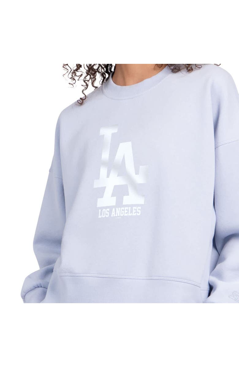 STARTER Women's Starter Light Blue Los Angeles Dodgers Pastels Boxy Fleece Sweatshirt, Alternate, color, Light Blue