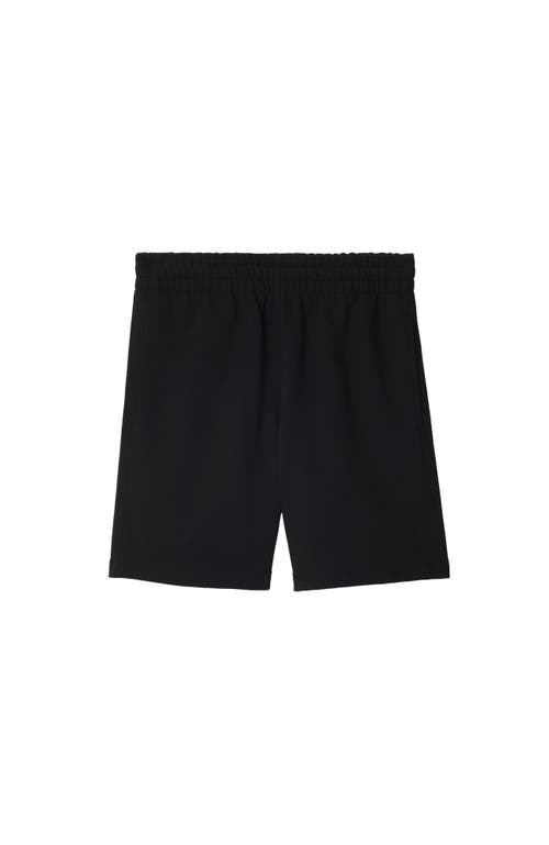 Burberry Ekd-embroidered Cotton Track Shorts In Black
