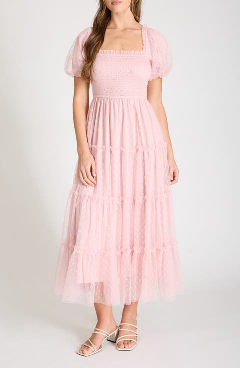 Puff Sleeve Midi Dress