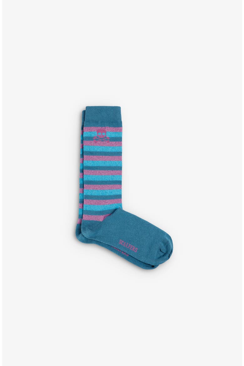 L Lurex Stripes Sock Girls, Main, color, Duck