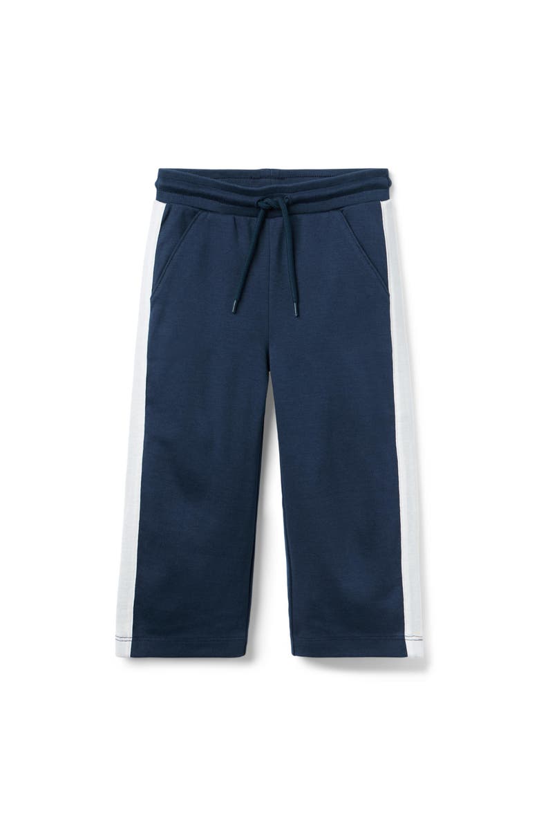 Janie and Jack The Stripe Wide Leg Ponte Pant, Main, color, Blue