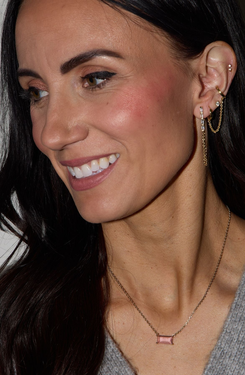 Nickel & Suede Lucia Statement Earrings, Alternate, color, Clear