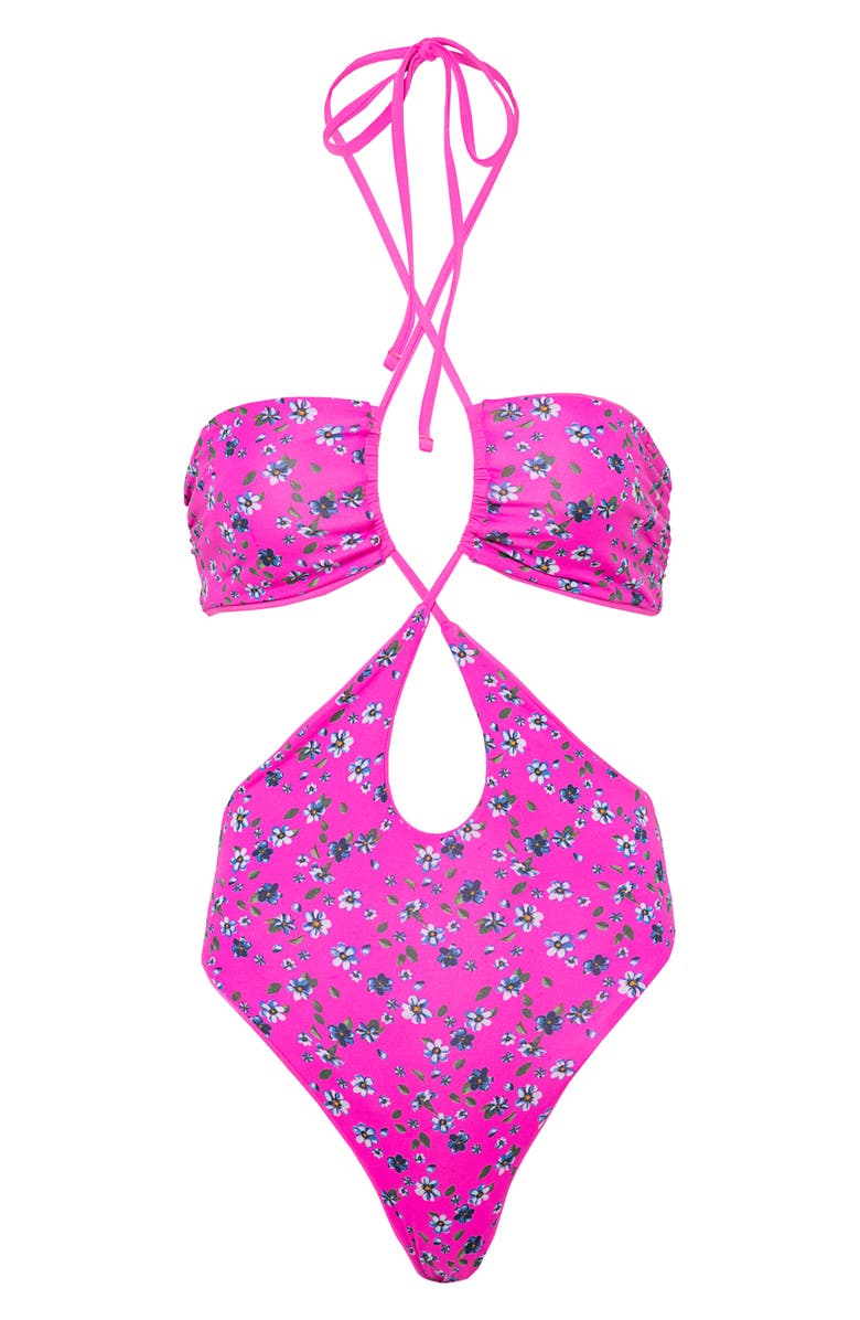 Maaji Caramel Sun Sloane Reversible One-Piece Swimsuit, Alternate, color, Pink Overflow