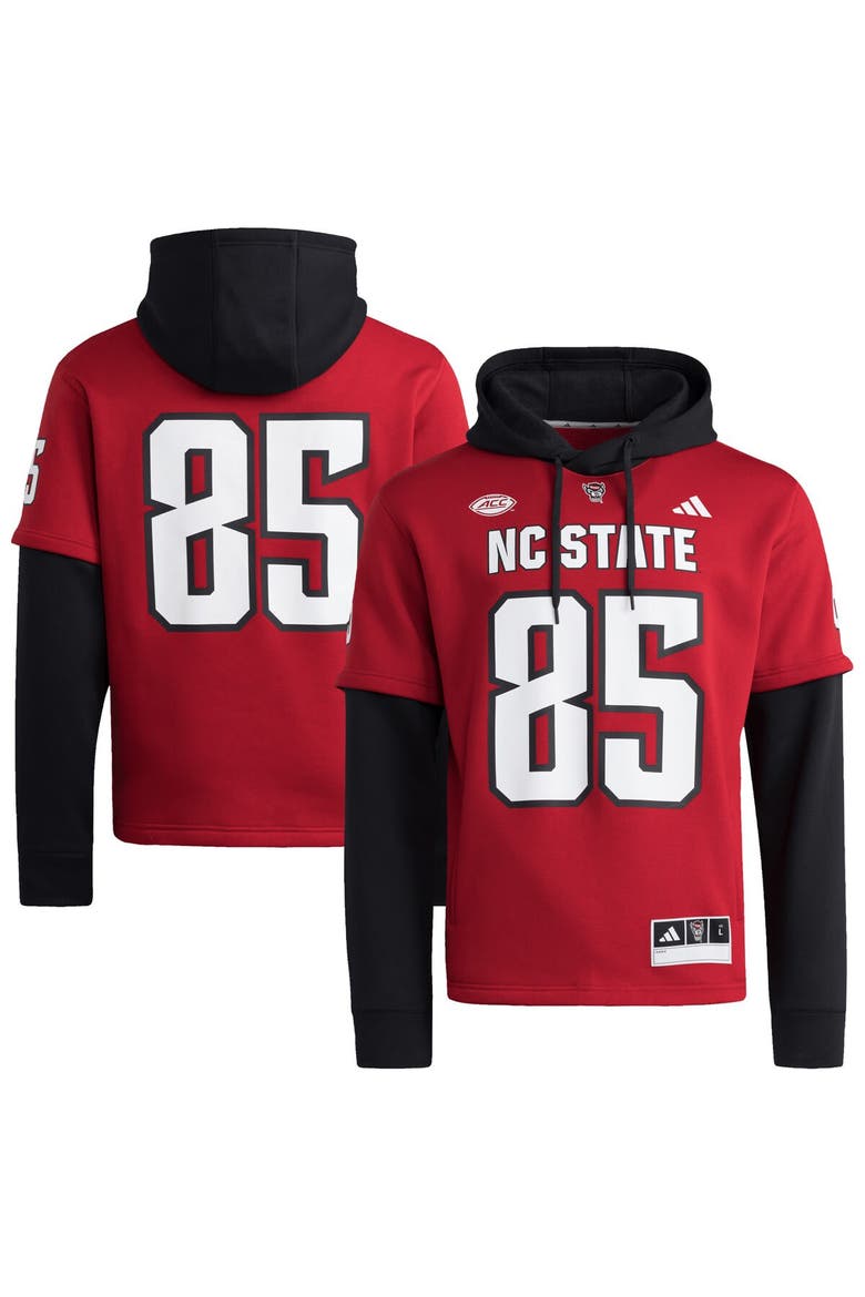 Men's adidas  Red NC State Wolfpack Jersey Pullover Hoodie, Alternate, color, Red
