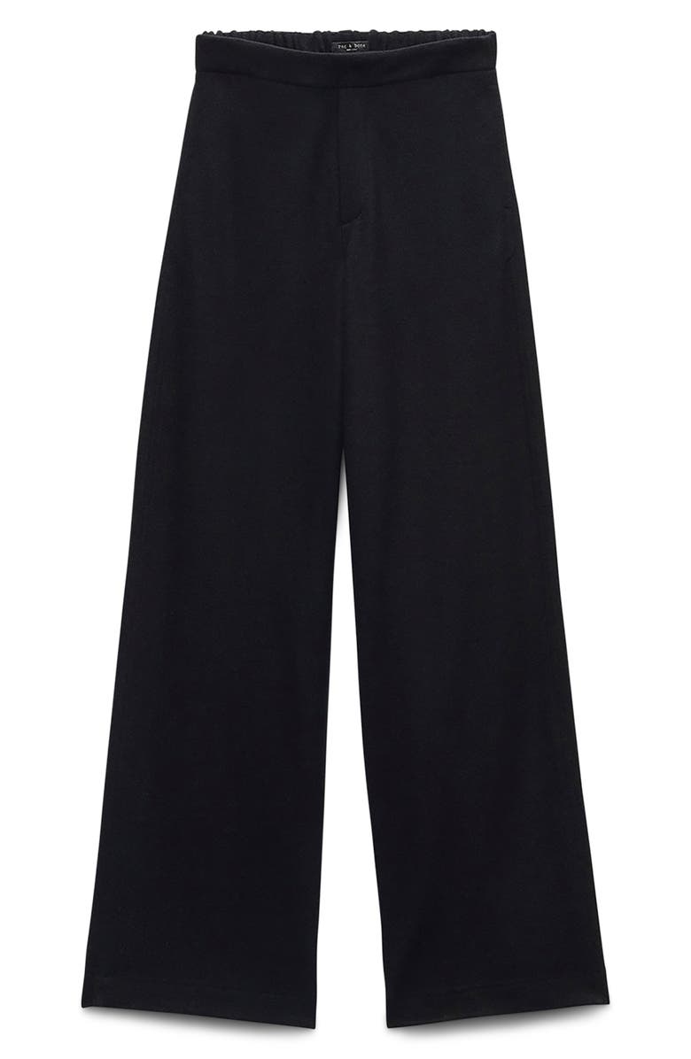 rag & bone Melanie Wide Leg Wool Pants, Alternate, color, Black