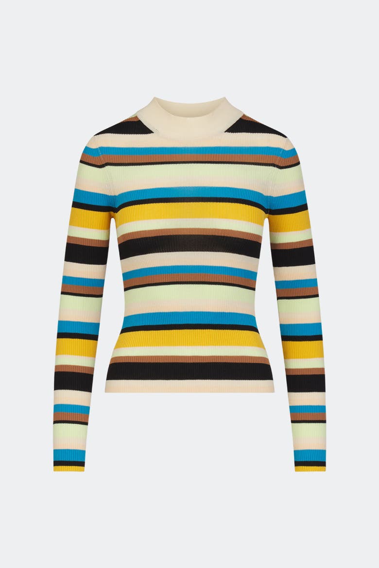Mika Knit Long Sleeve Top, Alternate, color, Ocean Stripe