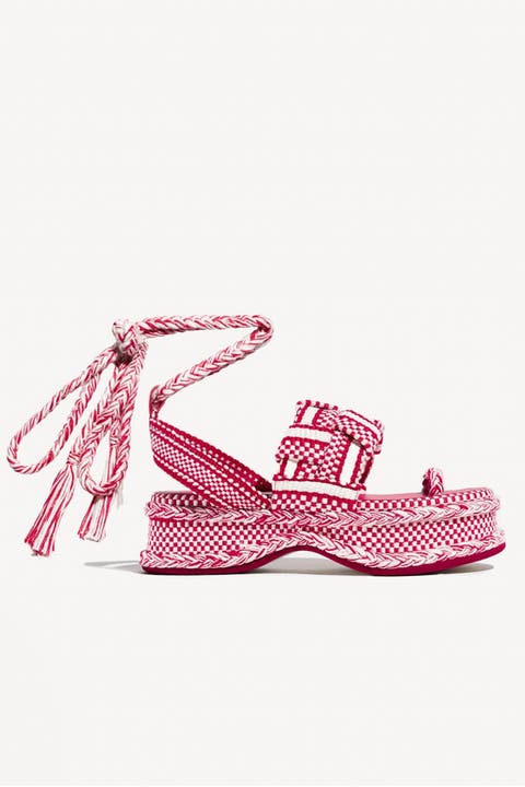Gabriela Braided Platform Sandal with Ankle Ties