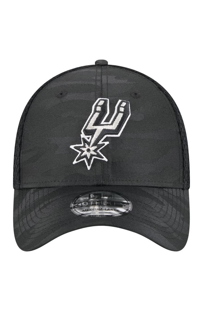 New Era Men's New Era  Black San Antonio Spurs Subtle Camo 39THIRTY Flex Hat, Alternate, color, 