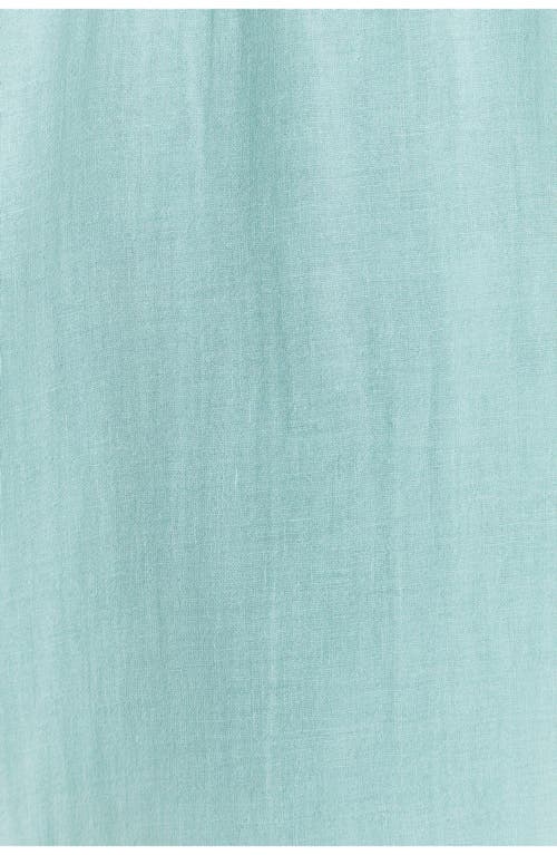 Babycottons Monet Mandarin Collar Short Sleeve Shirt In Blue