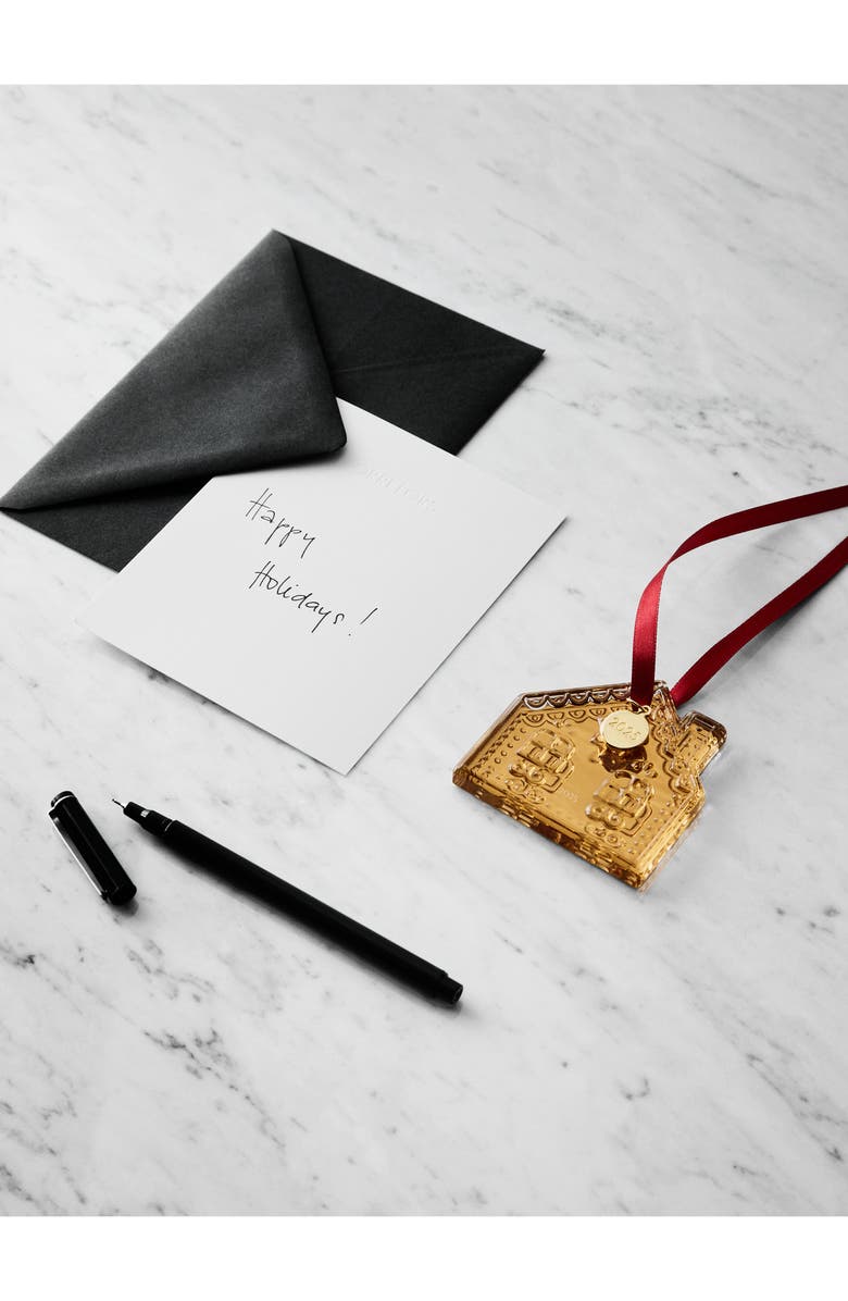 Orrefors Gingerbread House 2025 Annual Holiday Ornament, Alternate, color, Gold