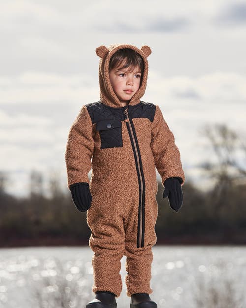 Deux Par Deux Baby Unisex Baby One-piece Mid-season Outerwear Tan And Black In Tan And Black