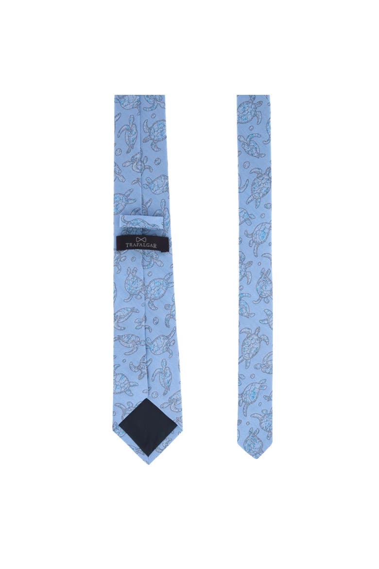 Morla The Wise Sea Turtle Linen Blend Novelty Necktie, Alternate, color, Light Blue
