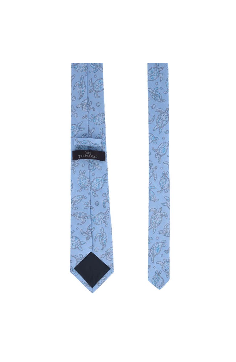 Trafalgar Morla The Wise Sea Turtle Linen Blend Novelty Necktie, Alternate, color, Light Blue