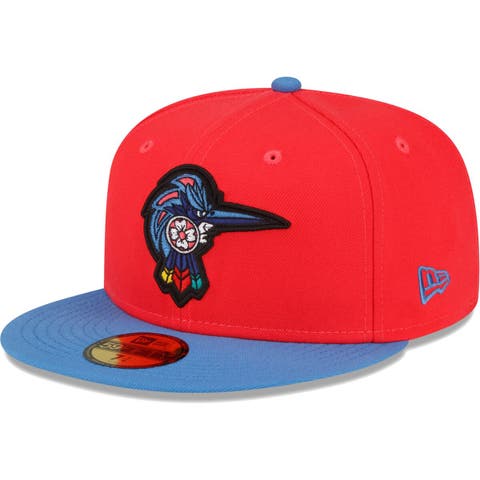 Men's New Era Coral/Blue Fayetteville Woodpeckers Copa De La Diversion 59FIFTY Fitted Hat