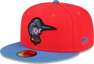 New Era Men's New Era Coral/Blue Fayetteville Woodpeckers Copa De La Diversion 59FIFTY Fitted Hat