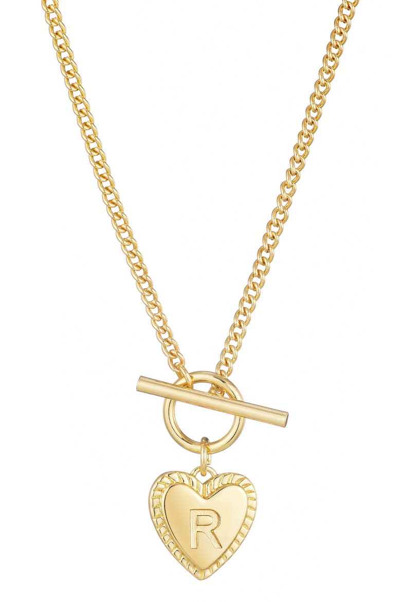 Initial Heart Toggle Necklace, Main, color, GOLD-R