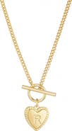 Adornia Initial Heart Toggle Necklace