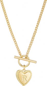 Adornia Initial Heart Toggle Necklace