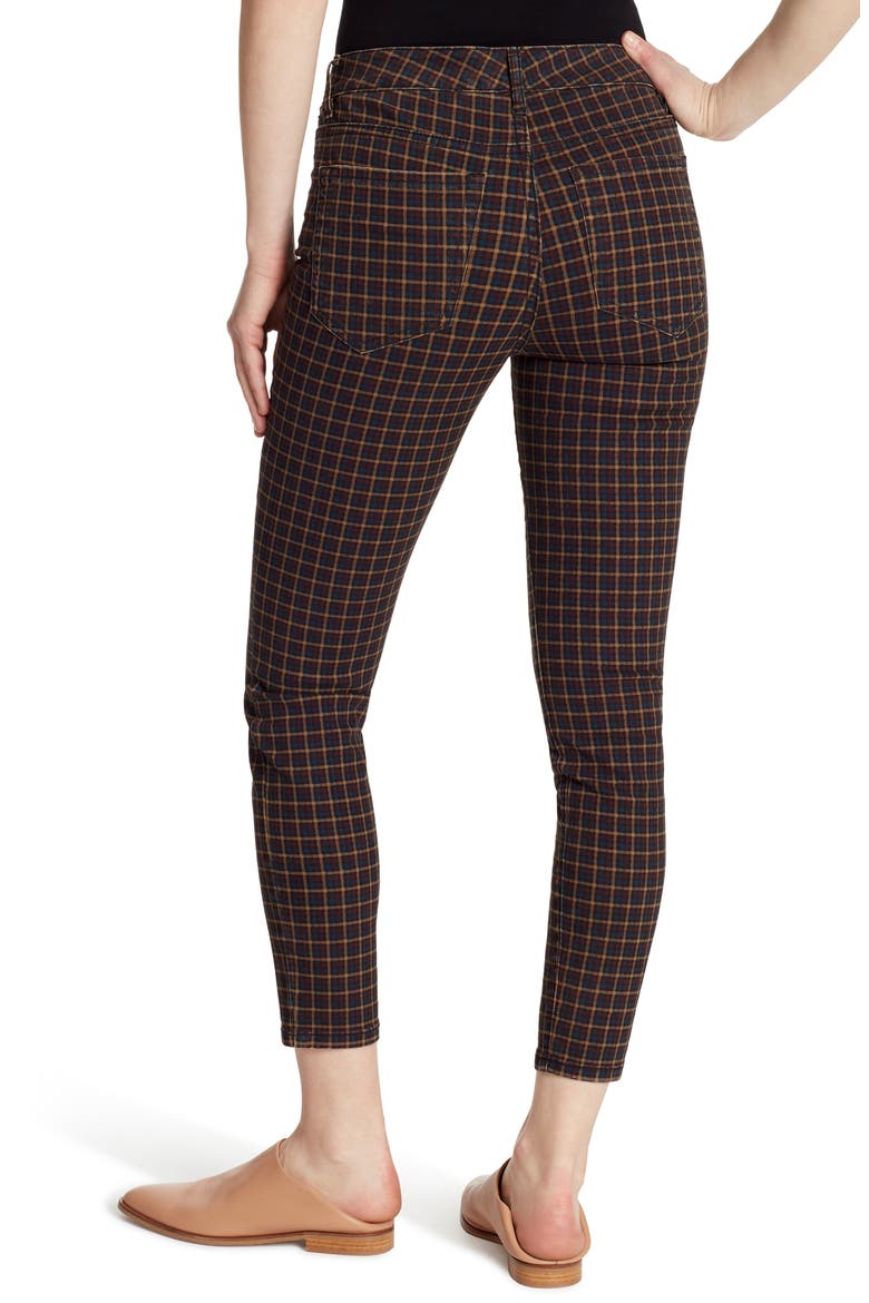 High Waist Skinny Ankle Jeans, Alternate, color, KYLA PLAID