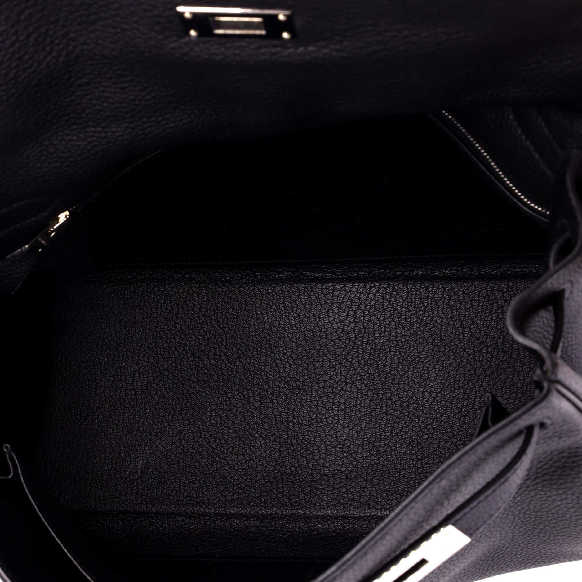 Pre-Owned Hermes Kelly Handbag Black Togo with Palladium Hardware 32, Alternate, color, Noir