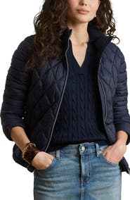 Lauren Ralph Lauren Mixed Quilted Puffer Jacket
