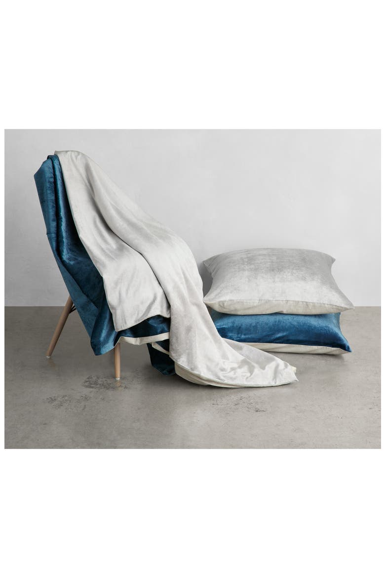 Shimmer Velvet Duvet Cover, Alternate, color, GREY OPAL