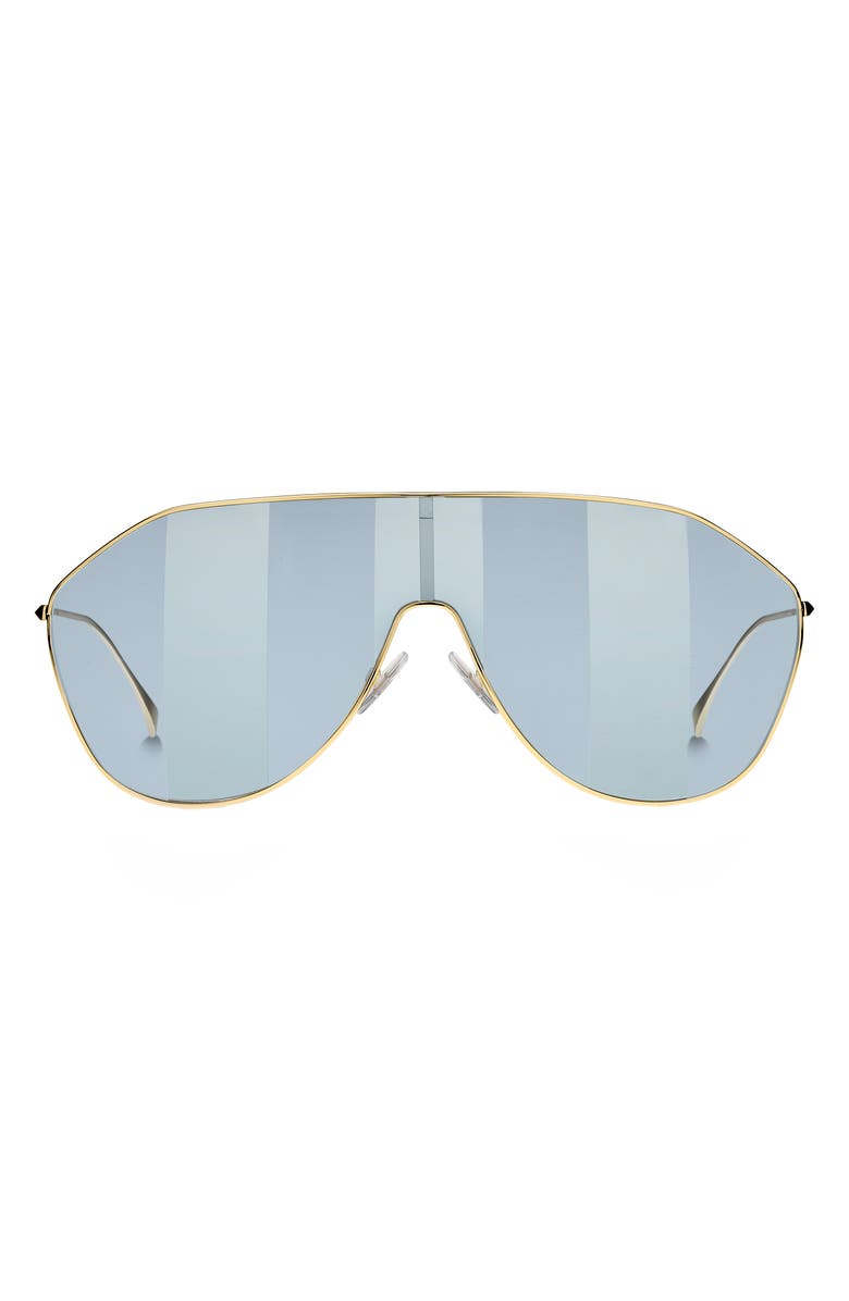Fendi 146mm Stripe Lens Shield Sunglasses, Alternate, color, 