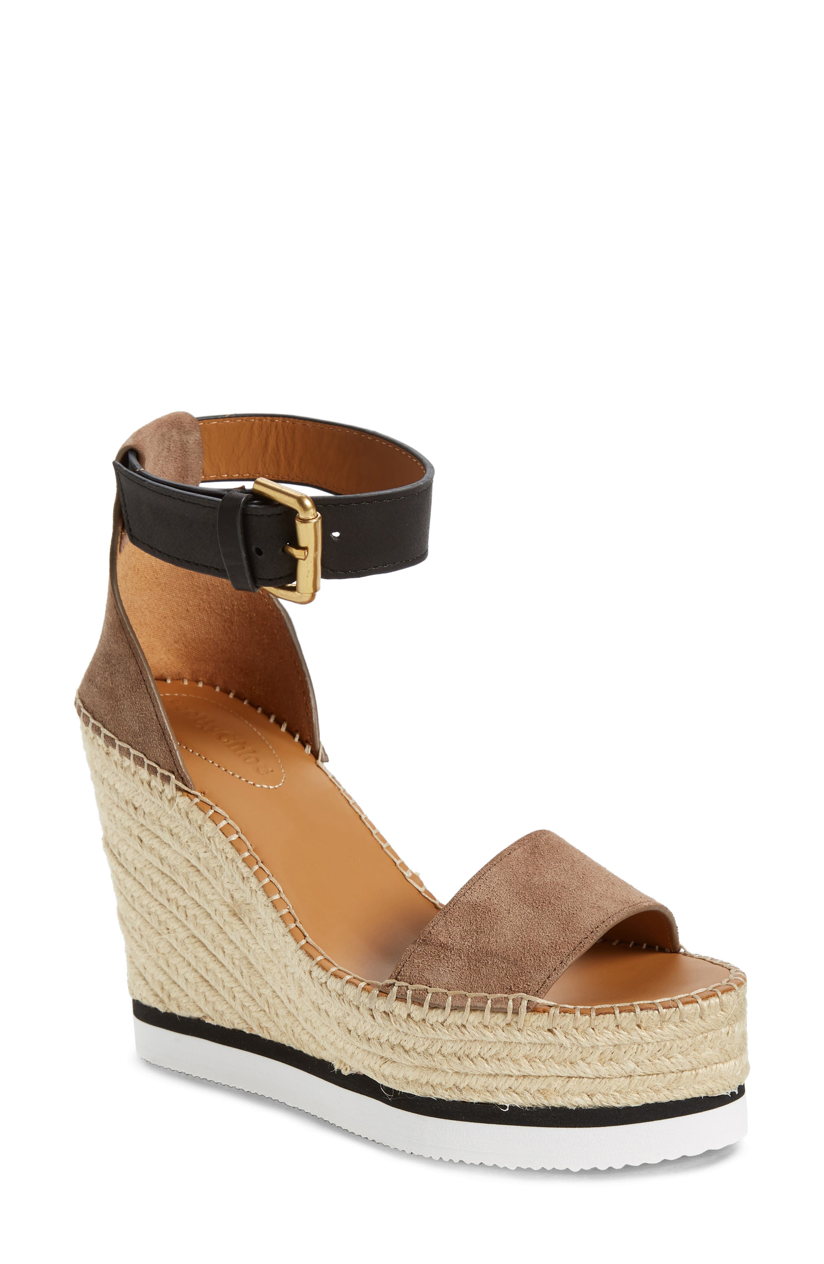 'Glyn' Espadrille Wedge Sandal, Main, color, TAUPE