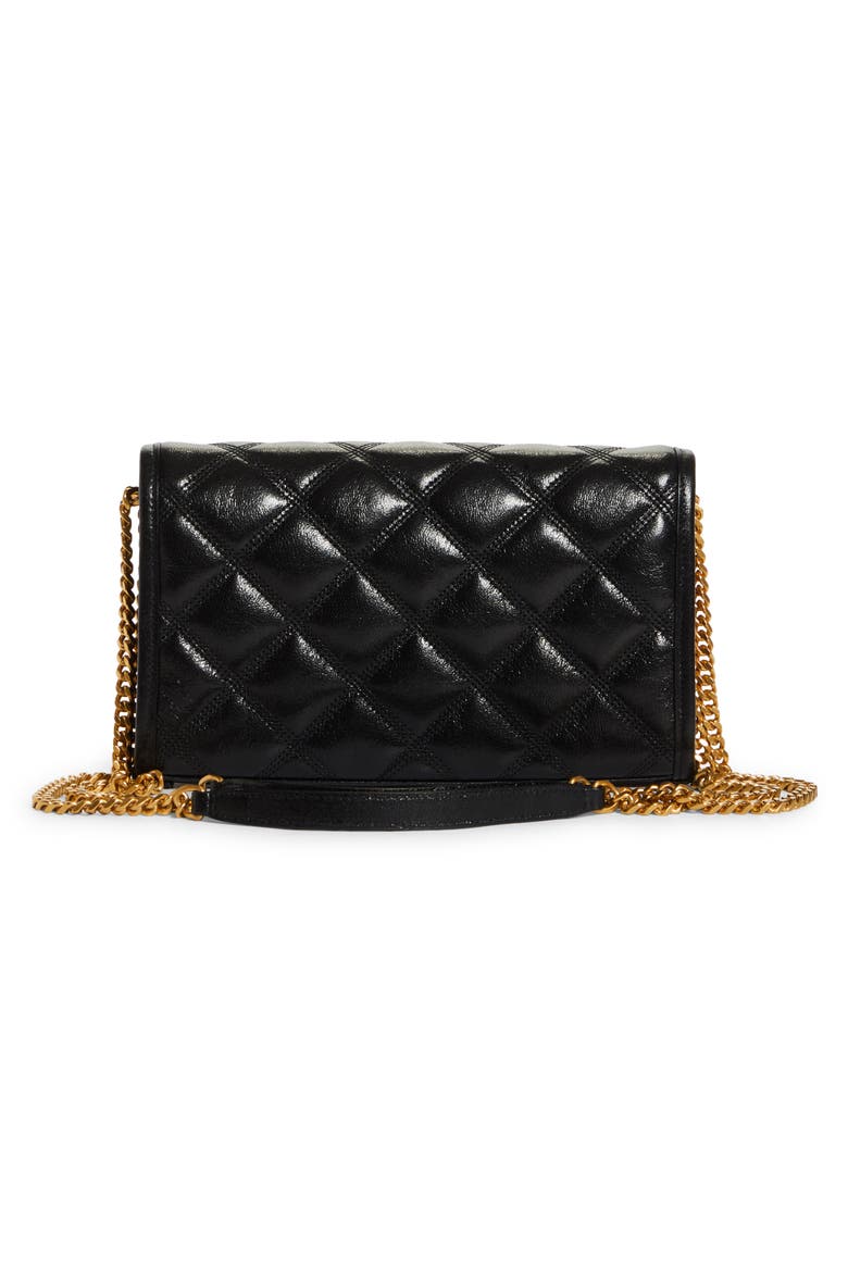 Becky Diamond Quilted Leather Wallet on a Chain, Alternate, color, NERO