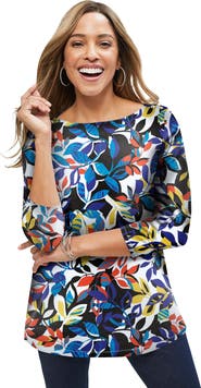 Jessica London Stretch Cotton Boatneck Tunic