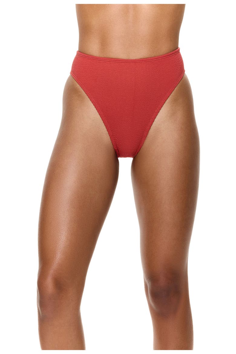 Tubular High Waist Bikini Bottom, Main, color, Paprika
