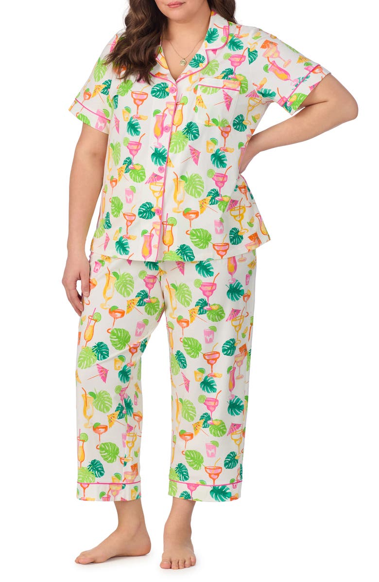 BedHead Pajamas Print Crop Stretch Jersey Pajamas, Alternate, color, 