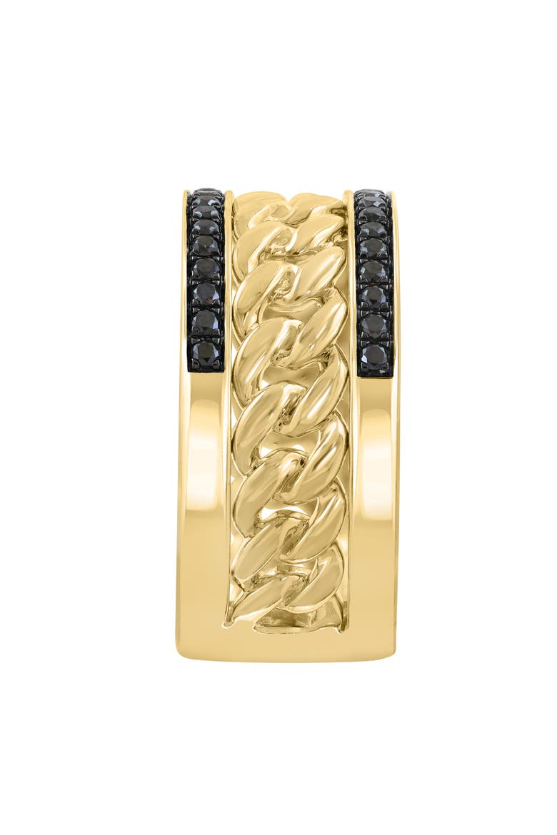 Black Diamond Curb Link Band Ring, Alternate, color, BLACK