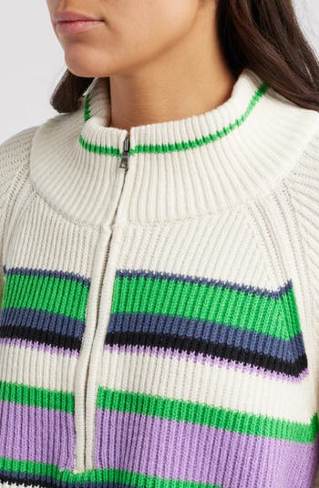 Free People Greta Stripe Half Zip Sweater | Nordstrom