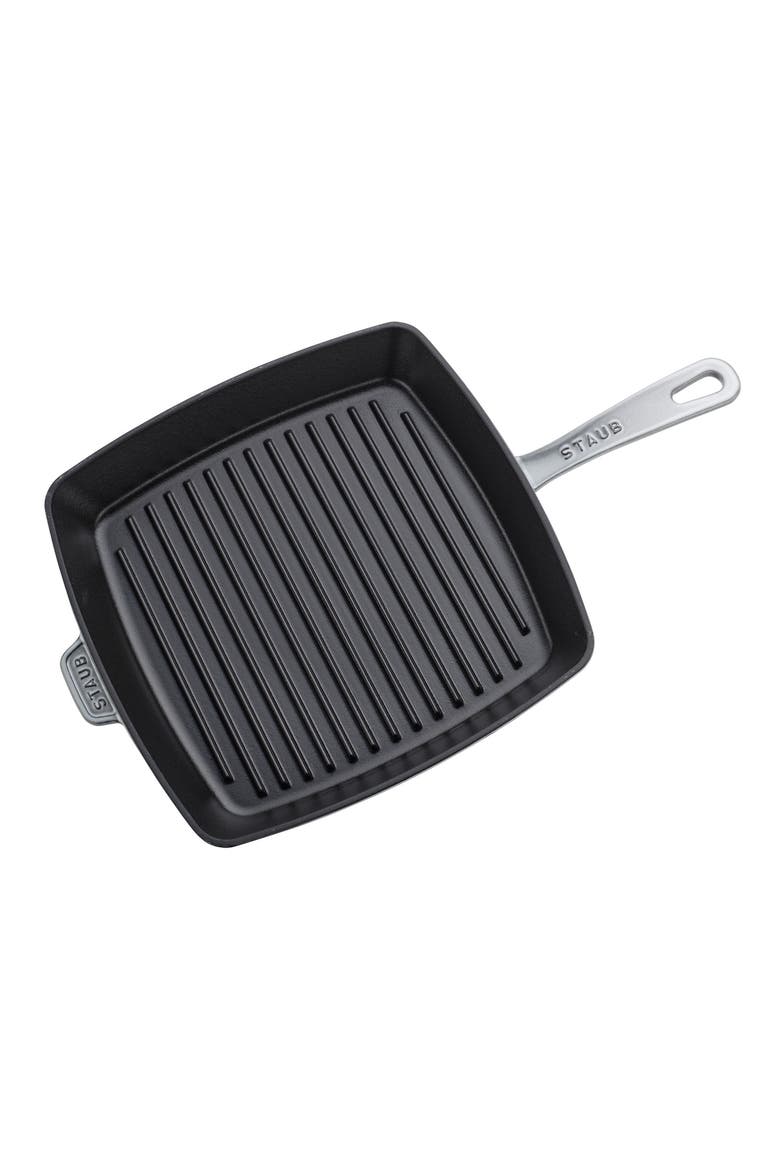 12-Inch Enameled Cast Iron Square Grill Pan, Alternate, color, GRAPHITE