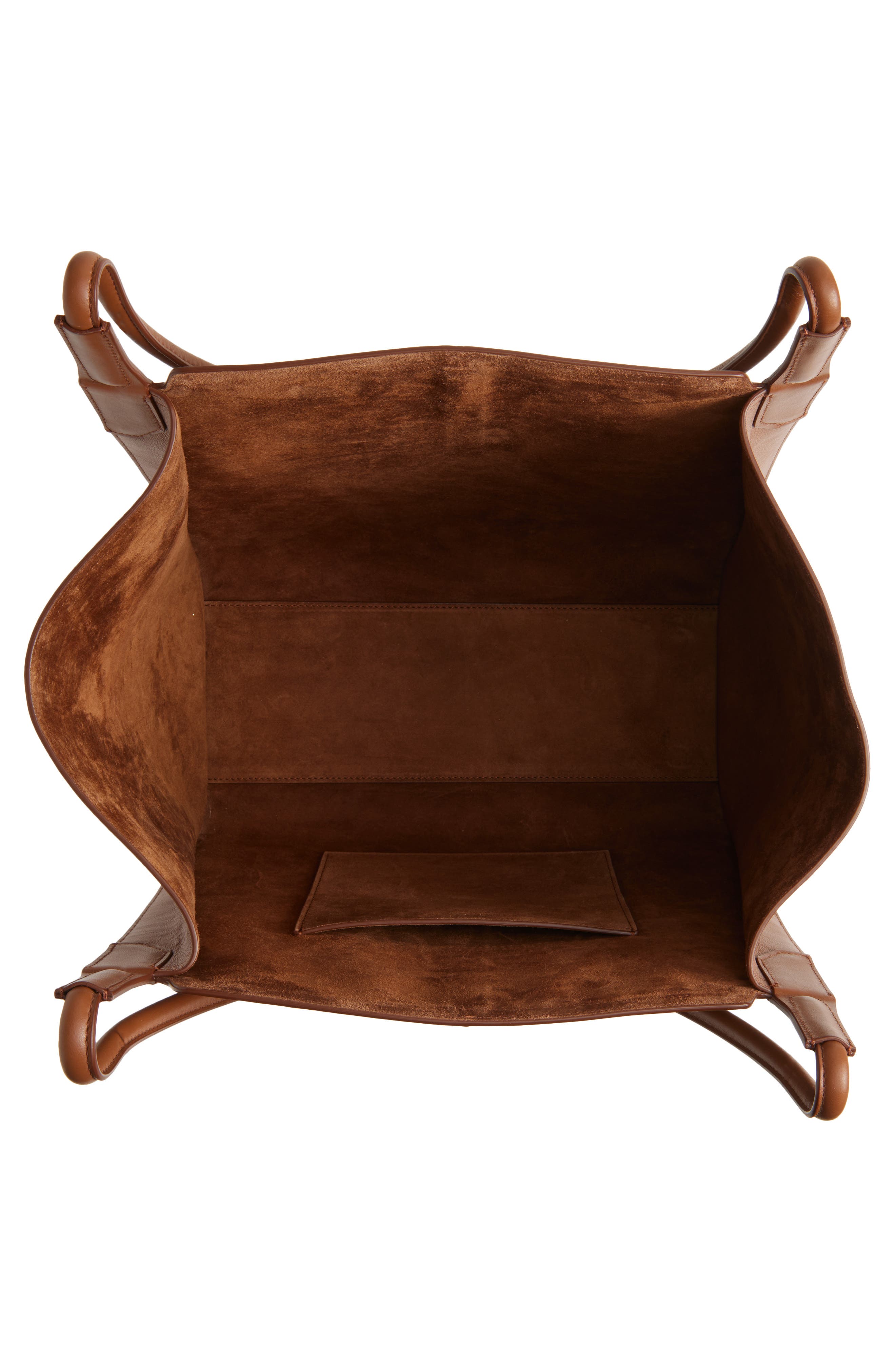 Victoria Beckham Small Victoria Leather Tote, Alternate, color, Dark Tan