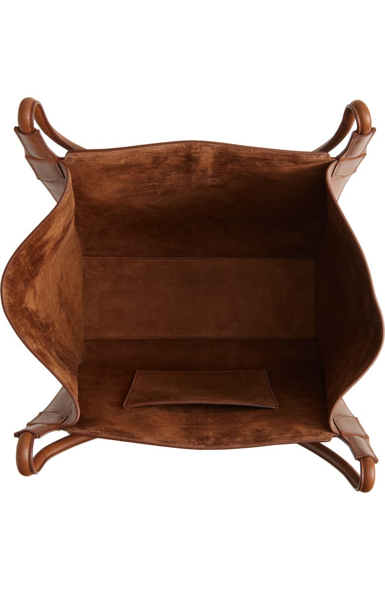 Victoria Beckham Small Victoria Leather Tote, Alternate, color, Dark Tan