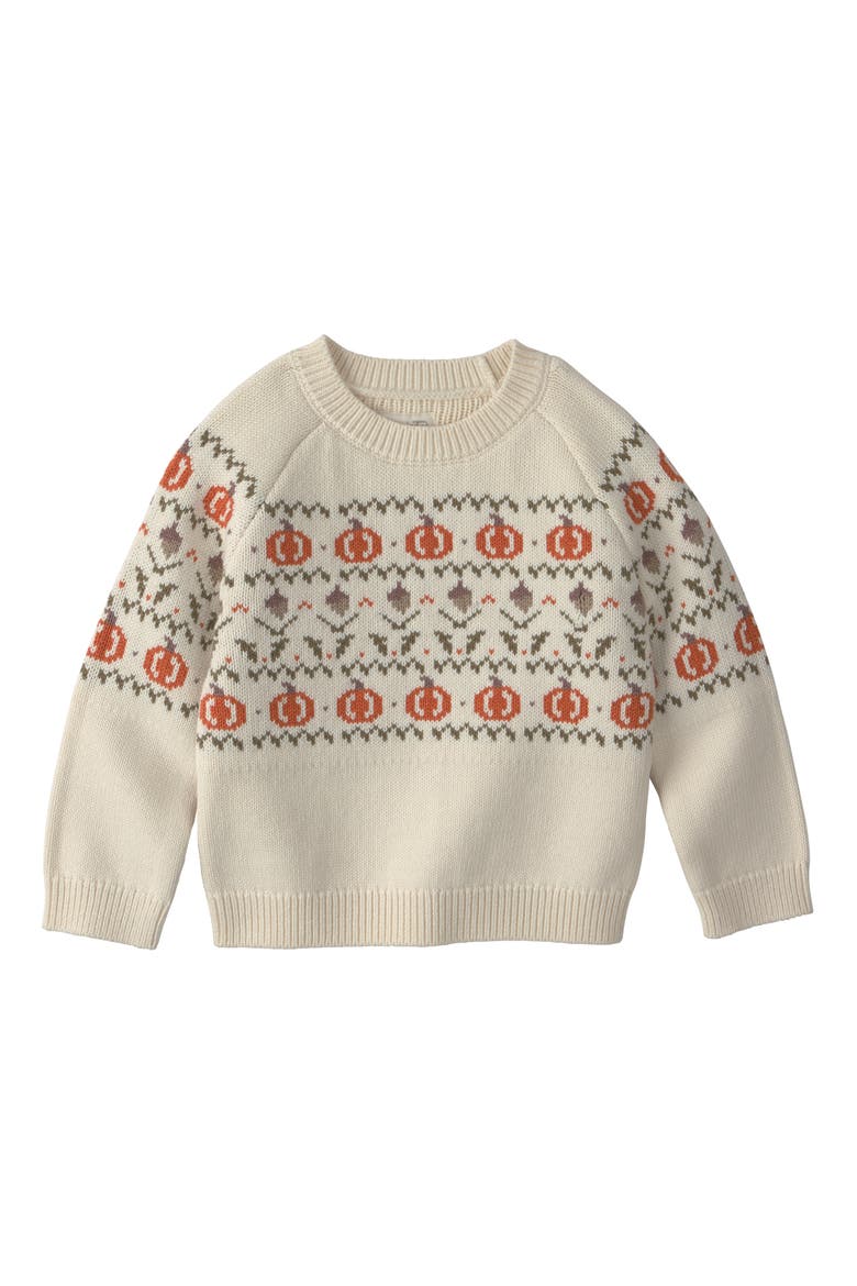 Kids' Pumpkin Organic Cotton Sweater, Main, color, LP FALL PUMPKIN