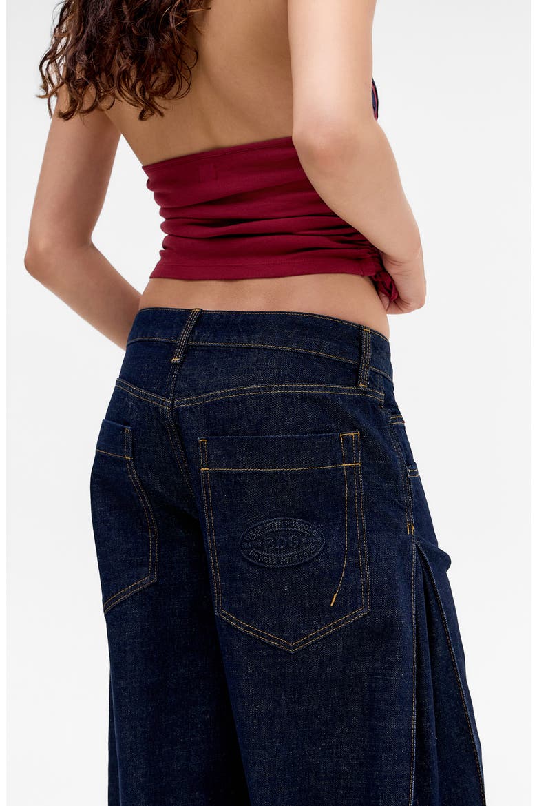 Jaya Side Pleat Wide Leg Jeans, Alternate, color, RINSE