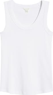 Caslon® Scoop Neck Rib Cotton Tank