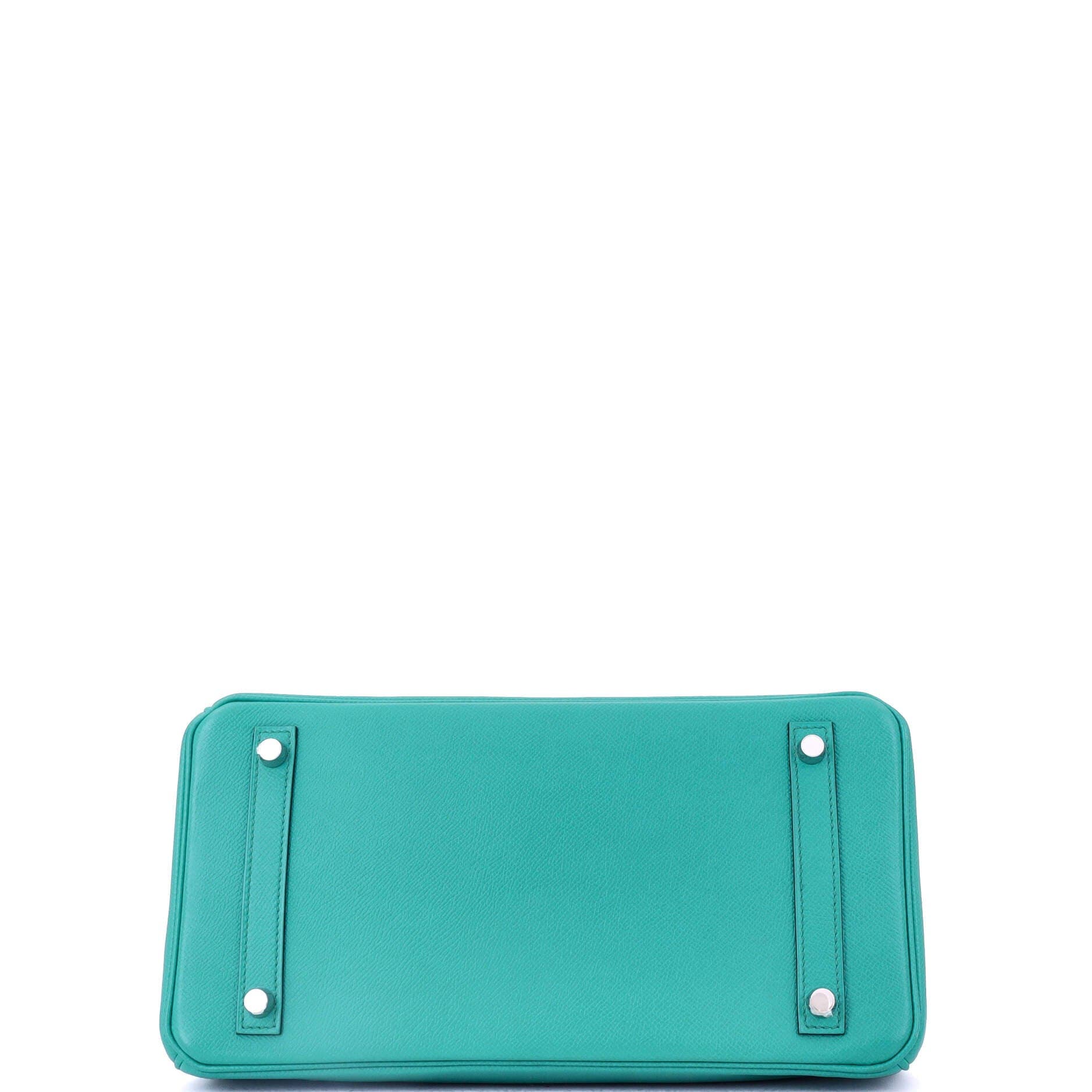 Pre-Owned Hermes Birkin Handbag Blue Epsom with Palladium Hardware 30, Alternate, color, Bleu Paon