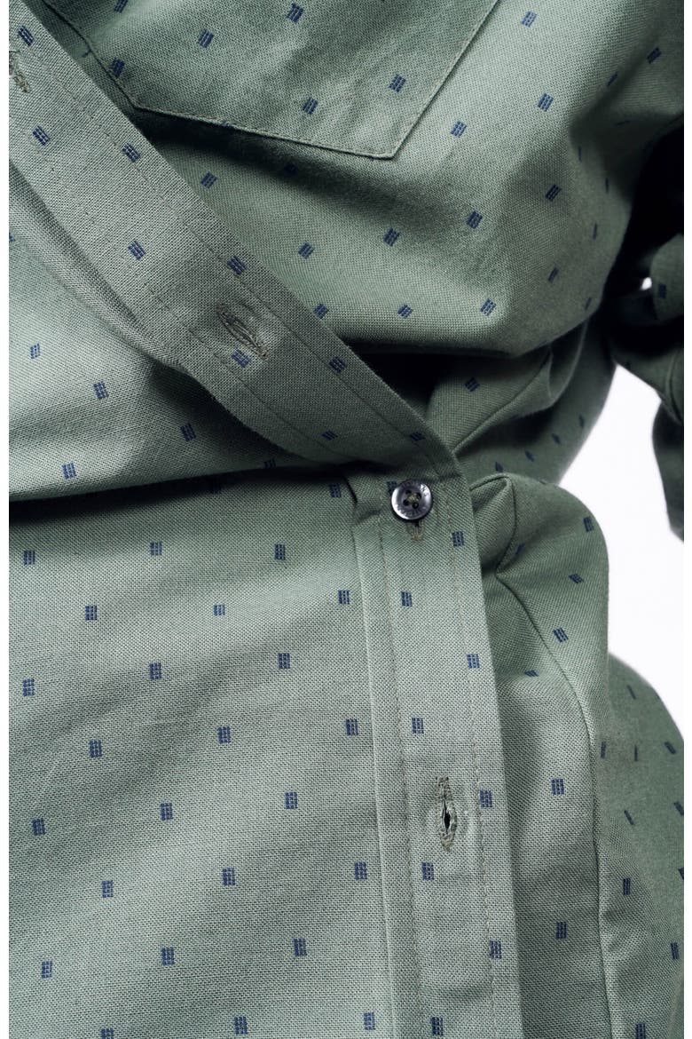 The Essential Long Sleeve Oversized Wrap Button Up, Alternate, color, IVY/NAVY