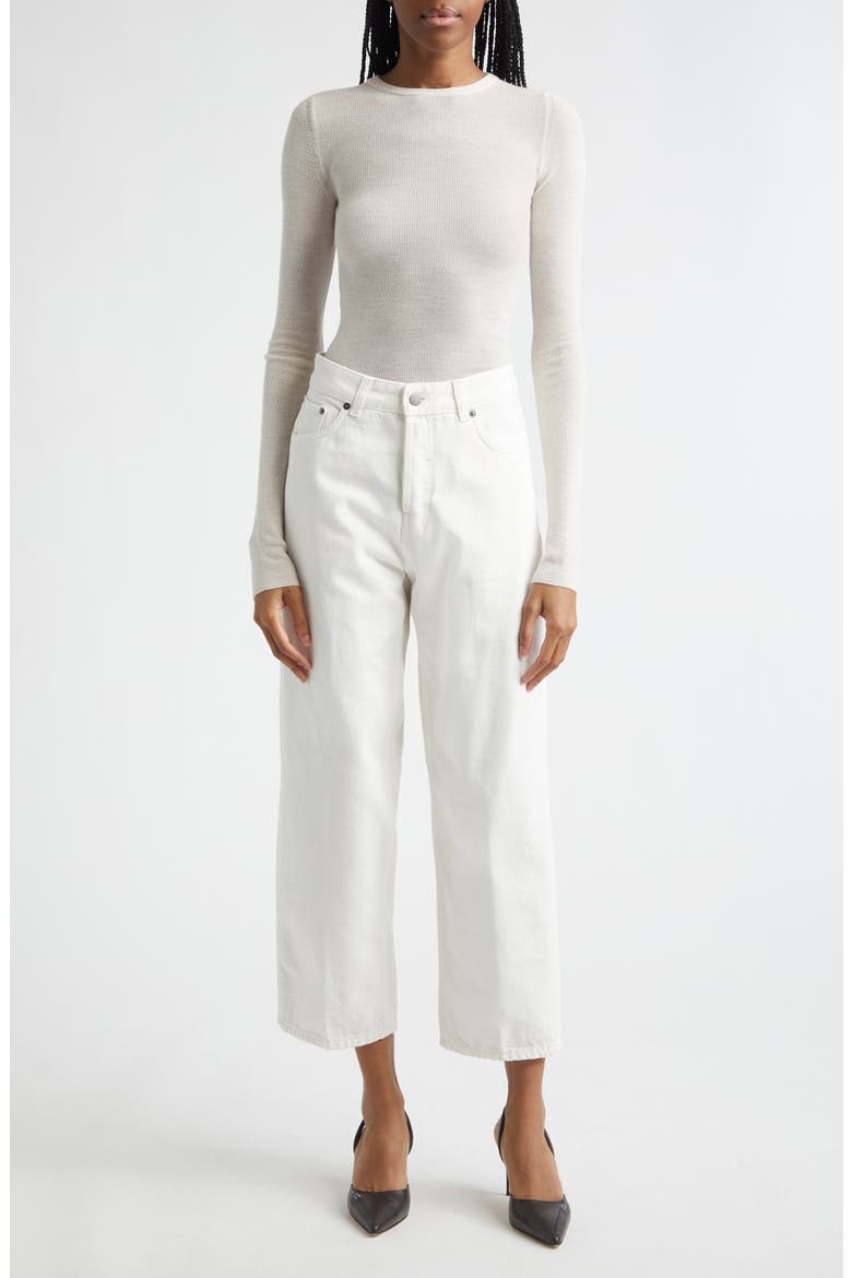 Joan Rib Extrafine Merino Wool Sweater, Alternate, color, BUTTER