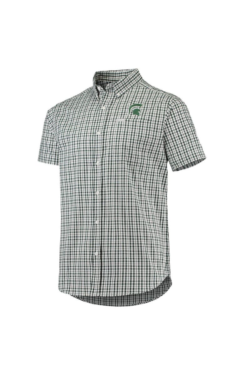 Columbia Men's Columbia Green Michigan State Spartans Rapid Rivers Logo Button-Down Shirt, Alternate, color, 