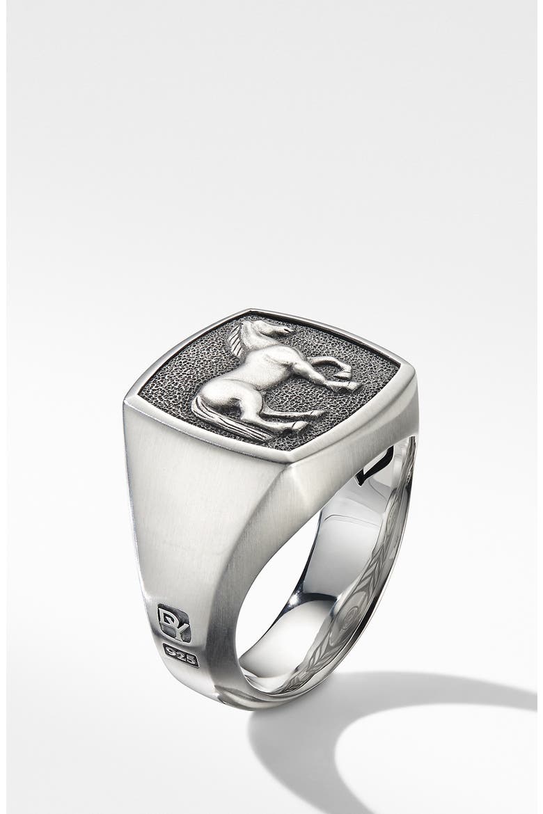 Petrvs® Horse Signet Ring, Alternate, color, SILVER